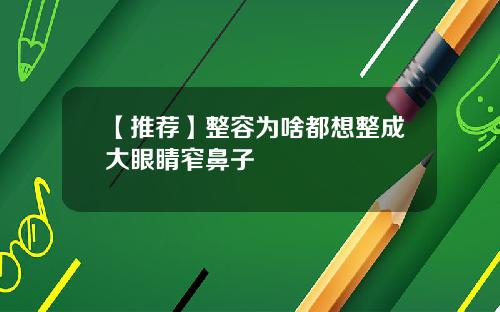【推荐】整容为啥都想整成大眼睛窄鼻子