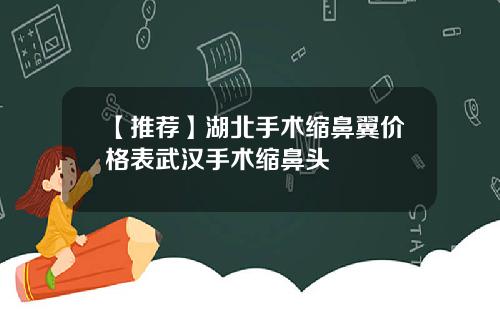 【推荐】湖北手术缩鼻翼价格表武汉手术缩鼻头