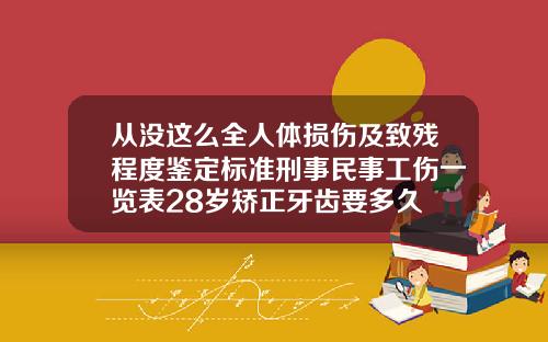 从没这么全人体损伤及致残程度鉴定标准刑事民事工伤一览表28岁矫正牙齿要多久