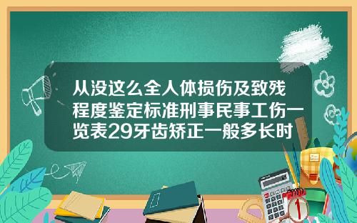 从没这么全人体损伤及致残程度鉴定标准刑事民事工伤一览表29牙齿矫正一般多长时间