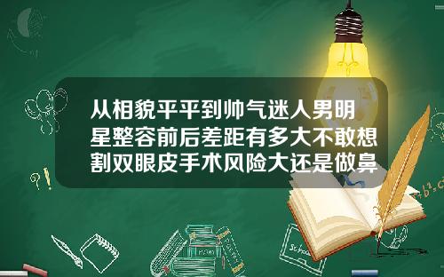 从相貌平平到帅气迷人男明星整容前后差距有多大不敢想割双眼皮手术风险大还是做鼻子