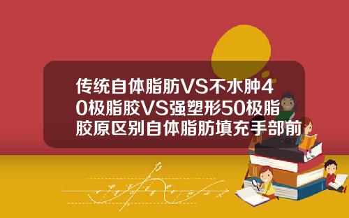 传统自体脂肪VS不水肿40极脂胶VS强塑形50极脂胶原区别自体脂肪填充手部前后对比照