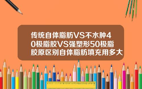 传统自体脂肪VS不水肿40极脂胶VS强塑形50极脂胶原区别自体脂肪填充用多大的针头