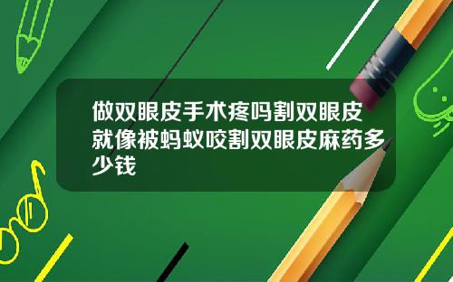 做双眼皮手术疼吗割双眼皮就像被蚂蚁咬割双眼皮麻药多少钱
