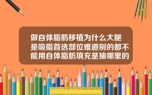 做自体脂肪移植为什么大腿是吸脂首选部位难道别的都不能用自体脂肪填充是抽哪里的