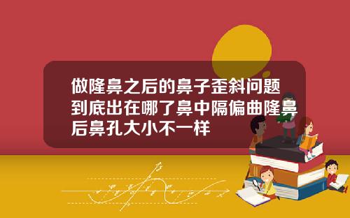 做隆鼻之后的鼻子歪斜问题到底出在哪了鼻中隔偏曲隆鼻后鼻孔大小不一样
