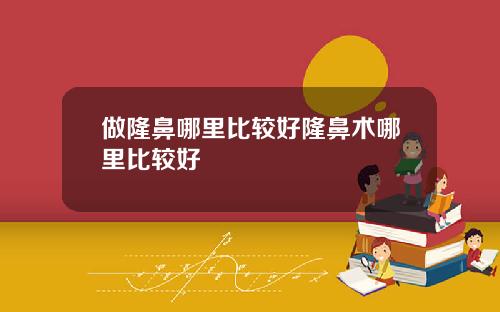 做隆鼻哪里比较好隆鼻术哪里比较好