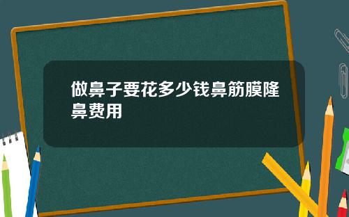 做鼻子要花多少钱鼻筋膜隆鼻费用