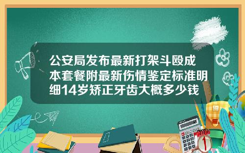 公安局发布最新打架斗殴成本套餐附最新伤情鉴定标准明细14岁矫正牙齿大概多少钱一颗牙