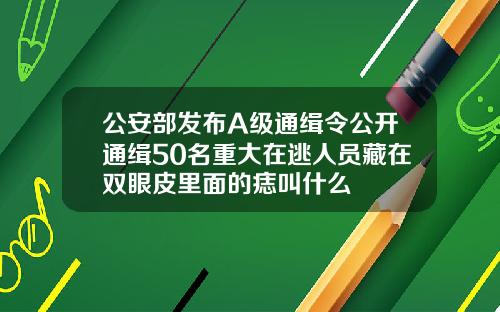 公安部发布A级通缉令公开通缉50名重大在逃人员藏在双眼皮里面的痣叫什么