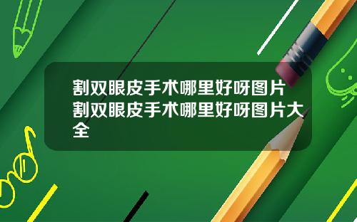 割双眼皮手术哪里好呀图片割双眼皮手术哪里好呀图片大全