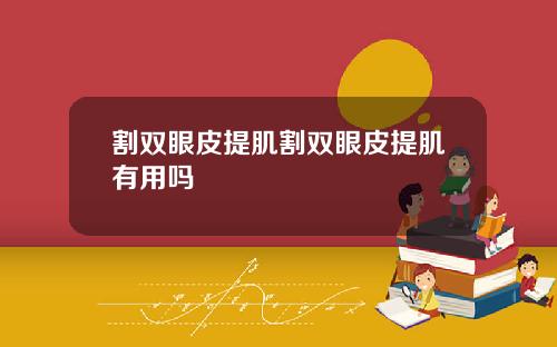 割双眼皮提肌割双眼皮提肌有用吗