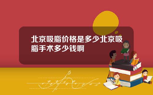 北京吸脂价格是多少北京吸脂手术多少钱啊