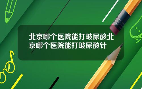 北京哪个医院能打玻尿酸北京哪个医院能打玻尿酸针