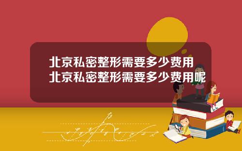 北京私密整形需要多少费用北京私密整形需要多少费用呢