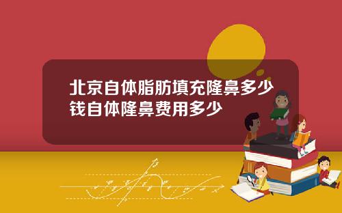 北京自体脂肪填充隆鼻多少钱自体隆鼻费用多少