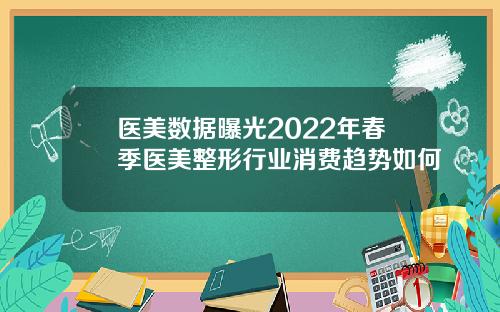 医美数据曝光2022年春季医美整形行业消费趋势如何