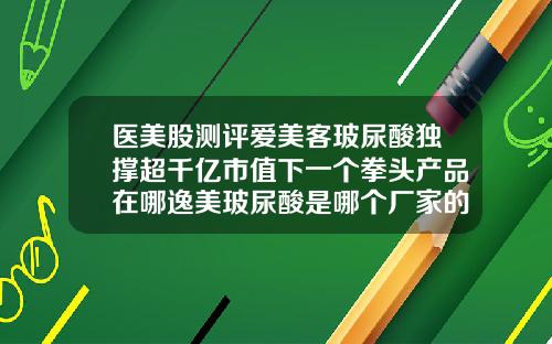 医美股测评爱美客玻尿酸独撑超千亿市值下一个拳头产品在哪逸美玻尿酸是哪个厂家的