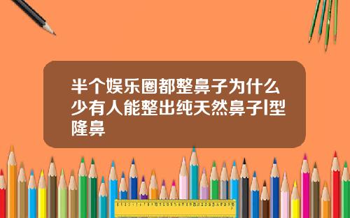 半个娱乐圈都整鼻子为什么少有人能整出纯天然鼻子l型隆鼻