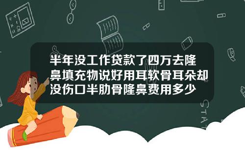 半年没工作贷款了四万去隆鼻填充物说好用耳软骨耳朵却没伤口半肋骨隆鼻费用多少