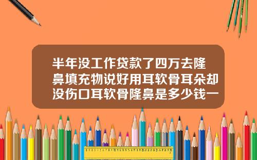 半年没工作贷款了四万去隆鼻填充物说好用耳软骨耳朵却没伤口耳软骨隆鼻是多少钱一般