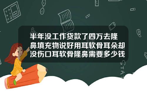 半年没工作贷款了四万去隆鼻填充物说好用耳软骨耳朵却没伤口耳软骨隆鼻需要多少钱