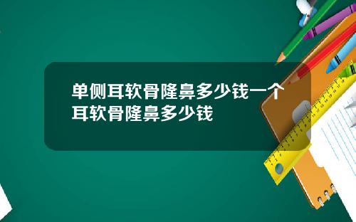 单侧耳软骨隆鼻多少钱一个耳软骨隆鼻多少钱