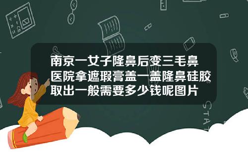 南京一女子隆鼻后变三毛鼻医院拿遮瑕膏盖一盖隆鼻硅胶取出一般需要多少钱呢图片