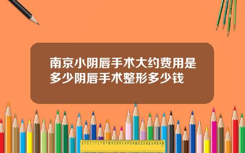南京小阴唇手术大约费用是多少阴唇手术整形多少钱