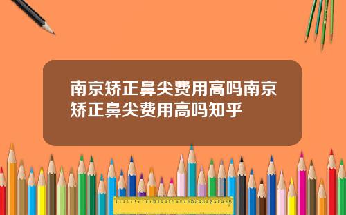 南京矫正鼻尖费用高吗南京矫正鼻尖费用高吗知乎