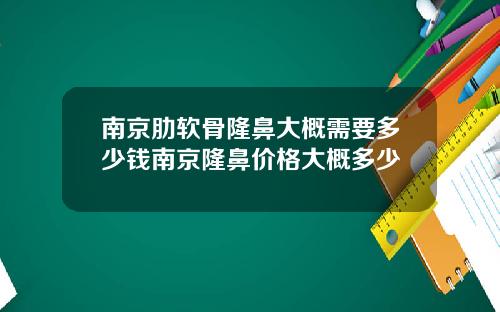 南京肋软骨隆鼻大概需要多少钱南京隆鼻价格大概多少