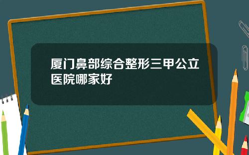 厦门鼻部综合整形三甲公立医院哪家好