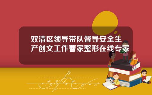 双清区领导带队督导安全生产创文工作曹家整形在线专家