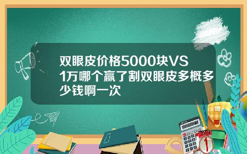 双眼皮价格5000块VS1万哪个赢了割双眼皮多概多少钱啊一次