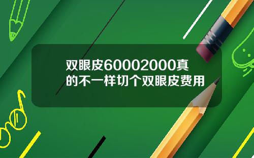 双眼皮60002000真的不一样切个双眼皮费用