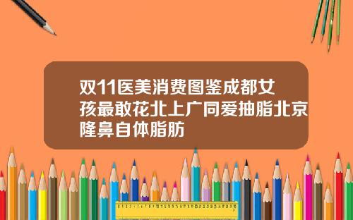 双11医美消费图鉴成都女孩最敢花北上广同爱抽脂北京隆鼻自体脂肪