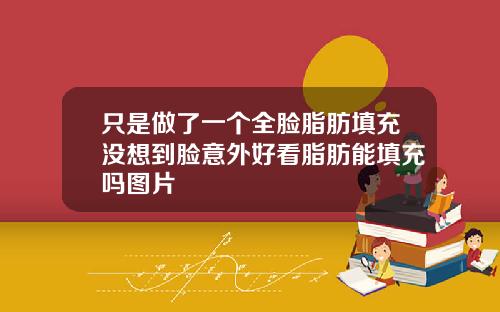 只是做了一个全脸脂肪填充没想到脸意外好看脂肪能填充吗图片