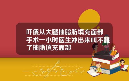 吓傻从大腿抽脂肪填充面部手术一小时医生冲出来叫不醒了抽脂填充面部