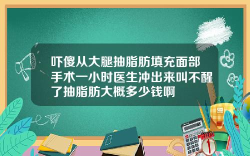 吓傻从大腿抽脂肪填充面部手术一小时医生冲出来叫不醒了抽脂肪大概多少钱啊