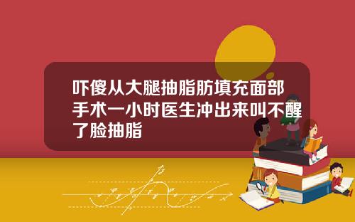 吓傻从大腿抽脂肪填充面部手术一小时医生冲出来叫不醒了脸抽脂