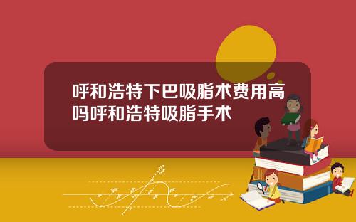 呼和浩特下巴吸脂术费用高吗呼和浩特吸脂手术