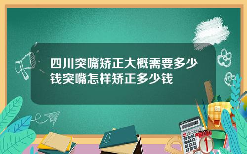 四川突嘴矫正大概需要多少钱突嘴怎样矫正多少钱