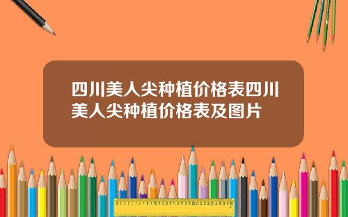 四川美人尖种植价格表四川美人尖种植价格表及图片