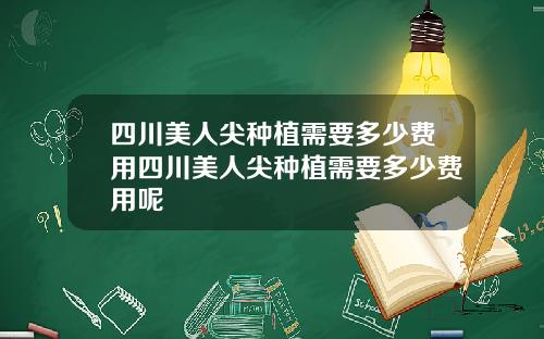 四川美人尖种植需要多少费用四川美人尖种植需要多少费用呢