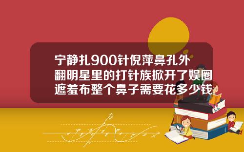 宁静扎900针倪萍鼻孔外翻明星里的打针族掀开了娱圈遮羞布整个鼻子需要花多少钱