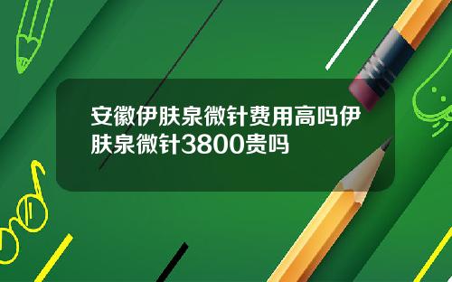 安徽伊肤泉微针费用高吗伊肤泉微针3800贵吗