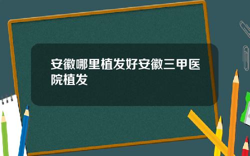 安徽哪里植发好安徽三甲医院植发