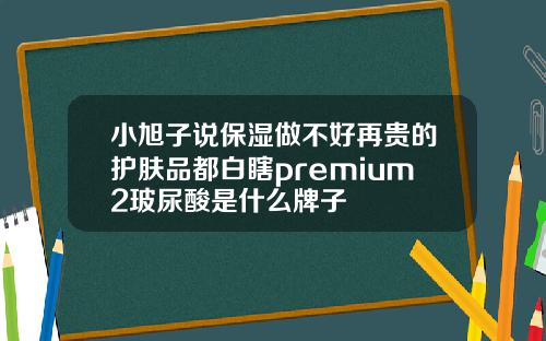 小旭子说保湿做不好再贵的护肤品都白瞎premium2玻尿酸是什么牌子