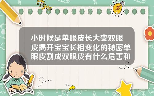 小时候是单眼皮长大变双眼皮揭开宝宝长相变化的秘密单眼皮割成双眼皮有什么危害和后遗症