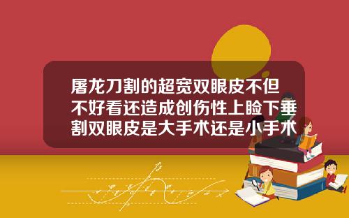 屠龙刀割的超宽双眼皮不但不好看还造成创伤性上睑下垂割双眼皮是大手术还是小手术